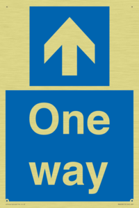 One way with up directional arrow
